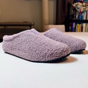 Bombas Sunday Slippers Womens 10 Dusty Purple Sherpa Memory Foam Rubber Sole